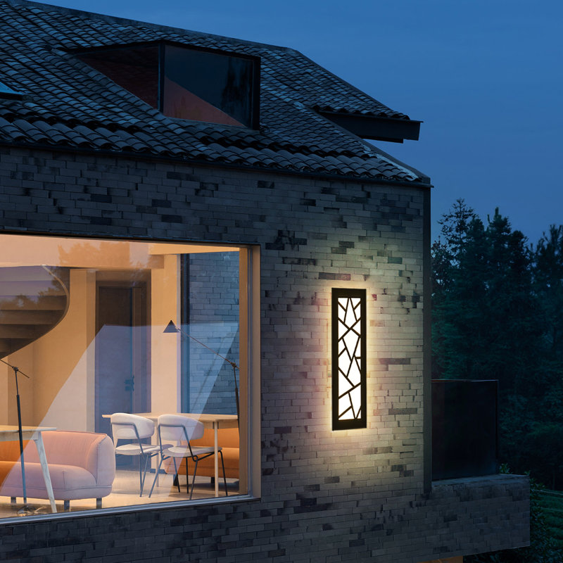Lampe murale d'extérieur en aluminium Sabid, H 23,6 po x l 4,7 po x P 1,9 po