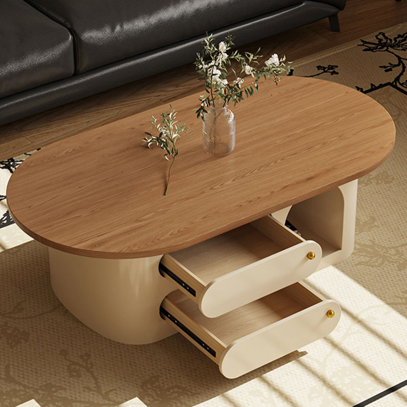 Table de bout en bois massif crème, H 16,53 po x L 47,24 po x l 23,62 po