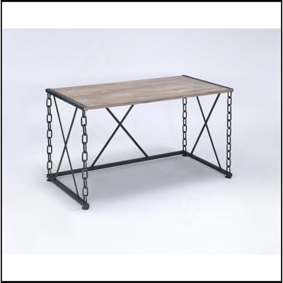 Bureau en chêne rustique et finition noire antique