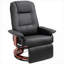 Pour le salon, inclinable pivotant réglable en similicuir noir avec repose-pieds extensible