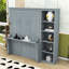 Lit escamotable en bois avec bureau et tablettes, conception pliable-300063462-300063463