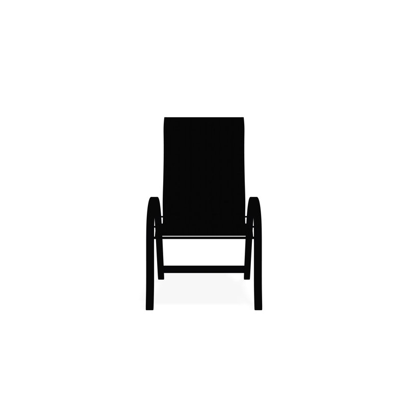 Aruba II Sling Aluminum Frame Supreme Stacking Arm Chair, Black, Black 5D Sunbrella®