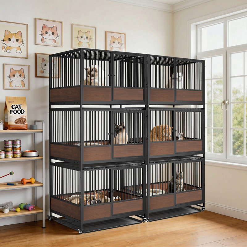 Biston Portable Cat Cage, 183cm H x 83cm W x 65.5cm D