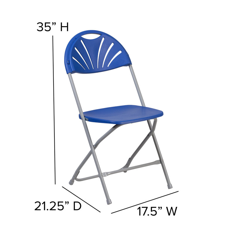 Chaise en plastique à dossier ventilé d'une capacité de 650 lb, Bleu