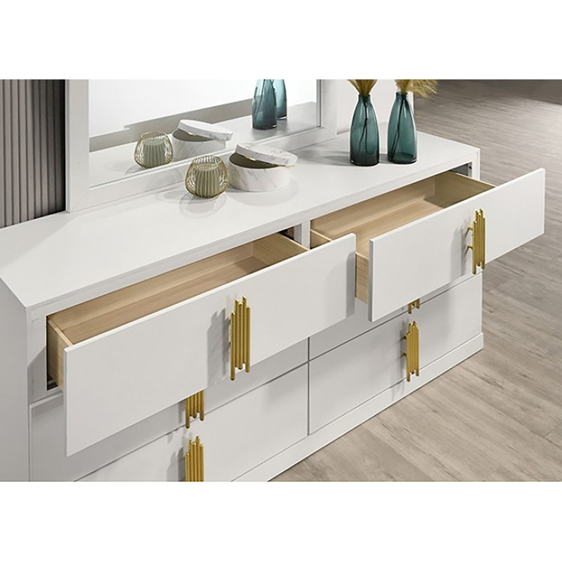Commode 6 tiroirs avec miroir Bannasch