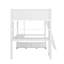 Lit mezzanine double avec bureau en L multi-rangement, lumière DEL et station de charge USB, banc de rangement avec tiroirs-114406378