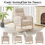Chaise berçante commerciale moderne pour restaurant ou salon, dossier haut avec accoudoirs rembourrés et poches latérales - beige