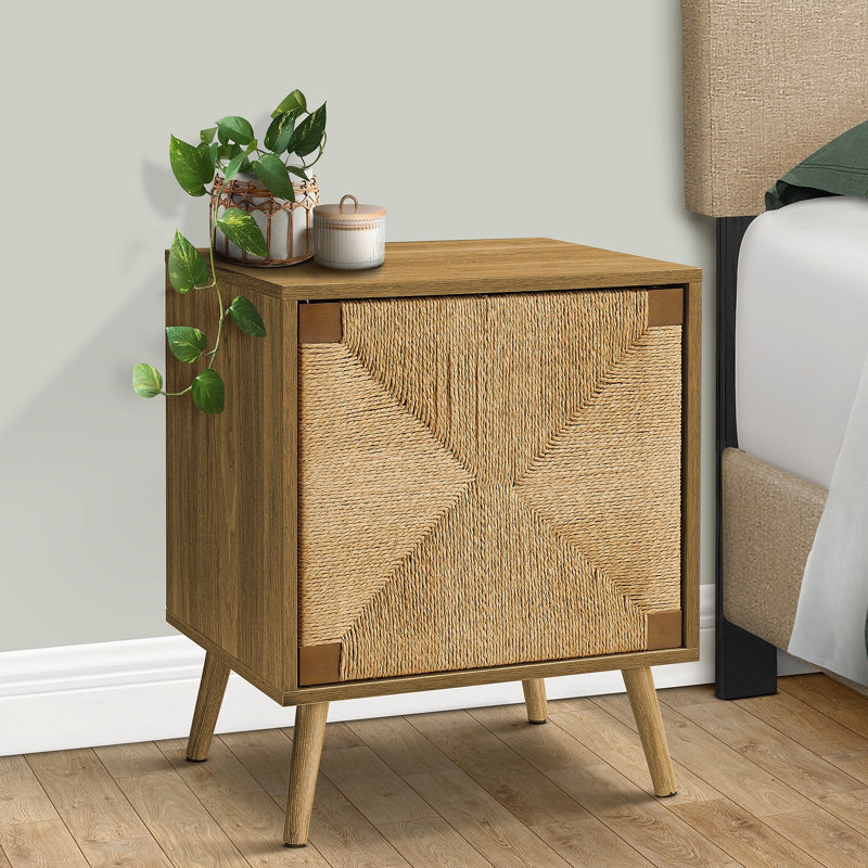 Petite lampe de salon d'appoint avec rangement côté table de chevet moderne Seagrass
