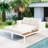 55" Wide Metal Double Outdoor Chaise Lounge With Cushions-199413943-199413898