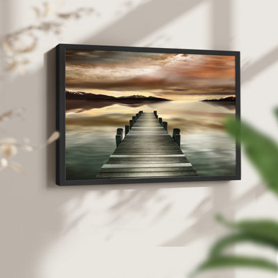 Jetée de coucher de soleil - reproduction encadrée - réversible