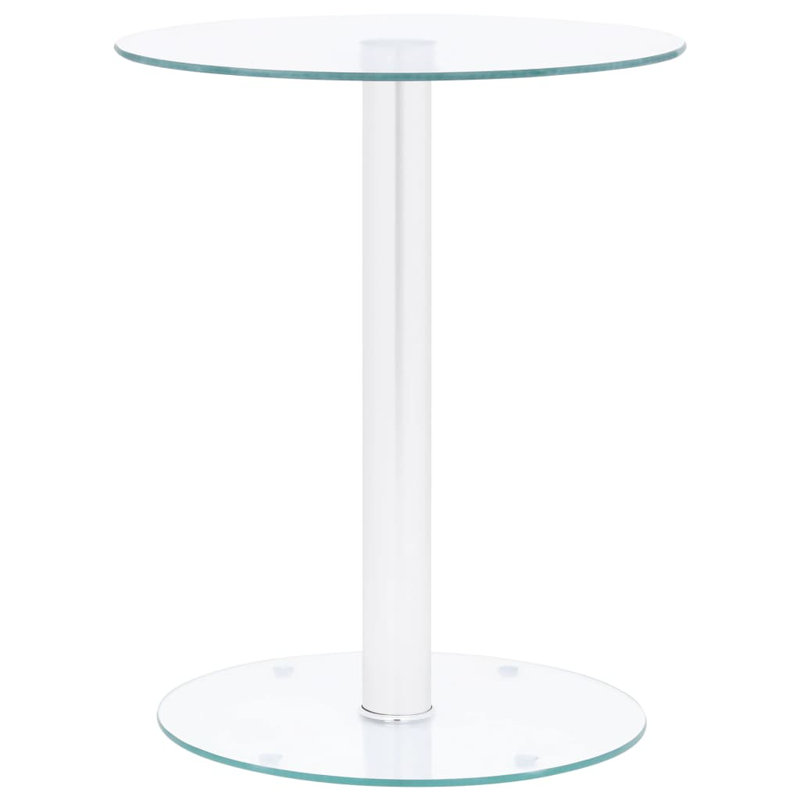Cave Glass Top Pedestal End Table