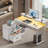 Ameliore 55.1" L Shaped Computer Desk with File Drawer, LED Lights and Keyboard Tray-88597093