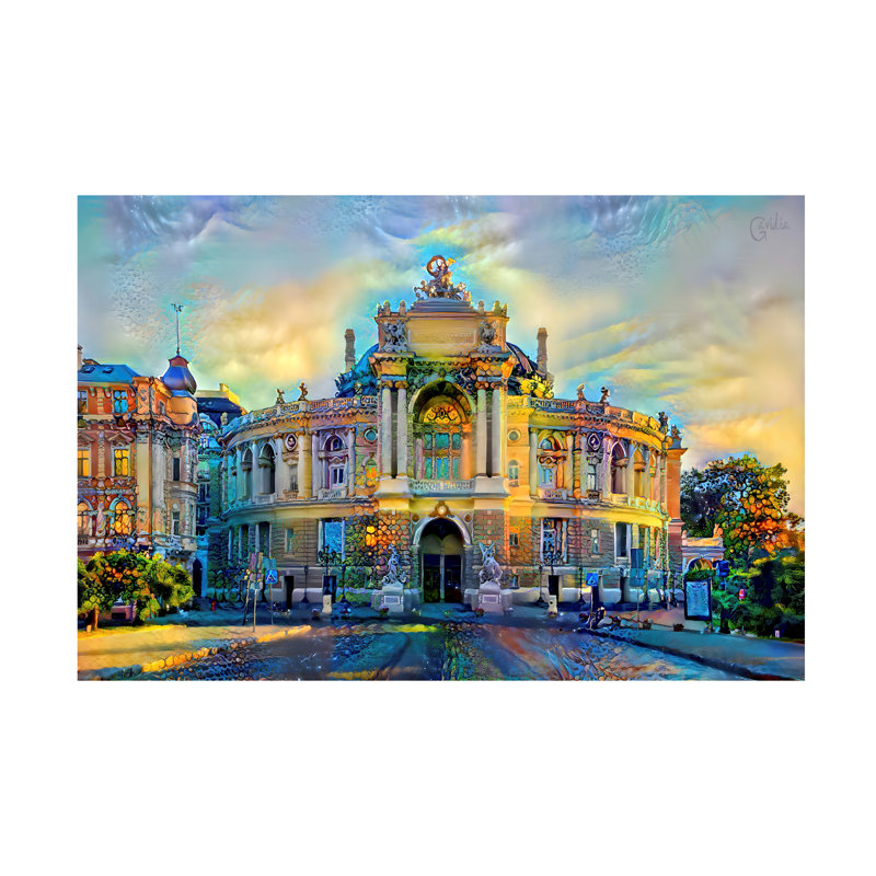 Art sur toile de théâtre d'opéra et de ballet, Odessa, H 12 po x l 19 po x P 2 po