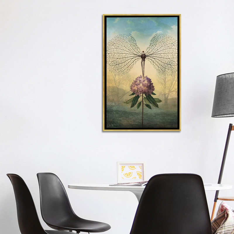 «Morning Flight» par Catrin Welz-Stein - impression d'art graphique, Toile encadrée d'or, H 40 po x l 26 po x P 1,5 po