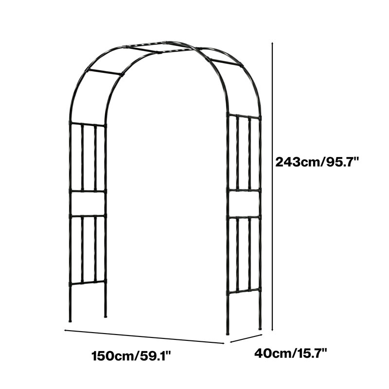 243cm H x 150cm W Metal Arched