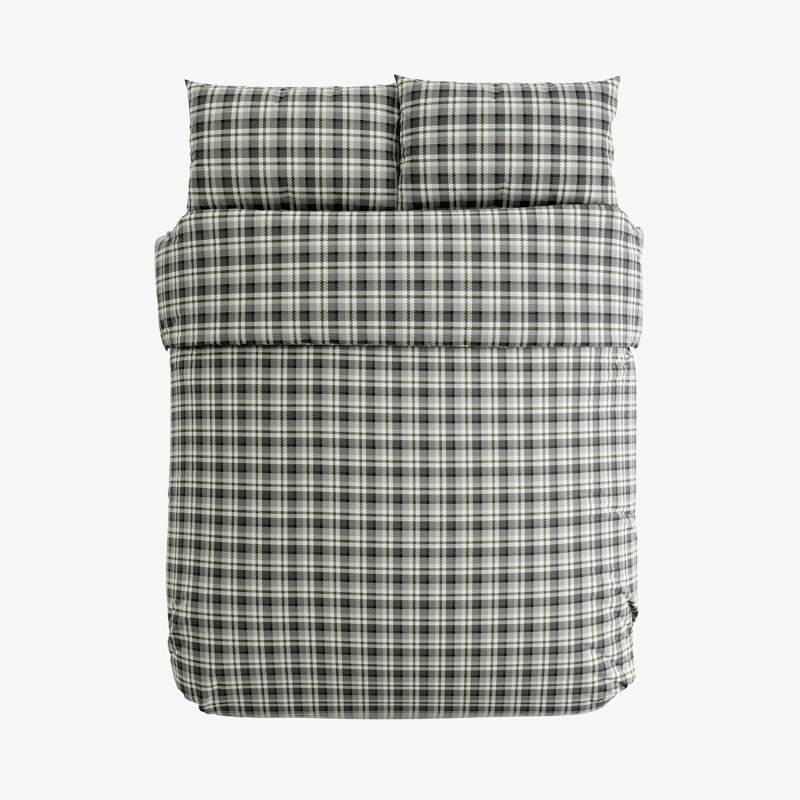 Cosy Check Brushed Cotton Duvet Cover Set, Single Duvet Cover + 1 Pillowcase