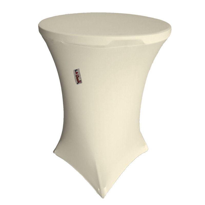 Ivory Round Spandex Cocktail Table Cover