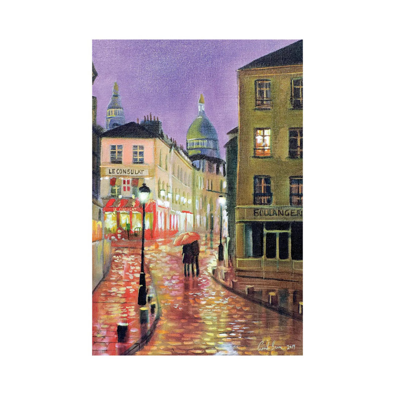 Montmartre by Gordon Bruce - Painting on Canvas, 30.48 cm H x 45.72 cm W, Wrapped Canvas