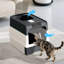 Bac à litière magique entièrement fermé, entrée supérieure et avant avec tiroir coulissant, contrôle des odeurs anti-éclaboussures, grand pour les gros chats (jusqu'à 20 lb), noir-1151946323