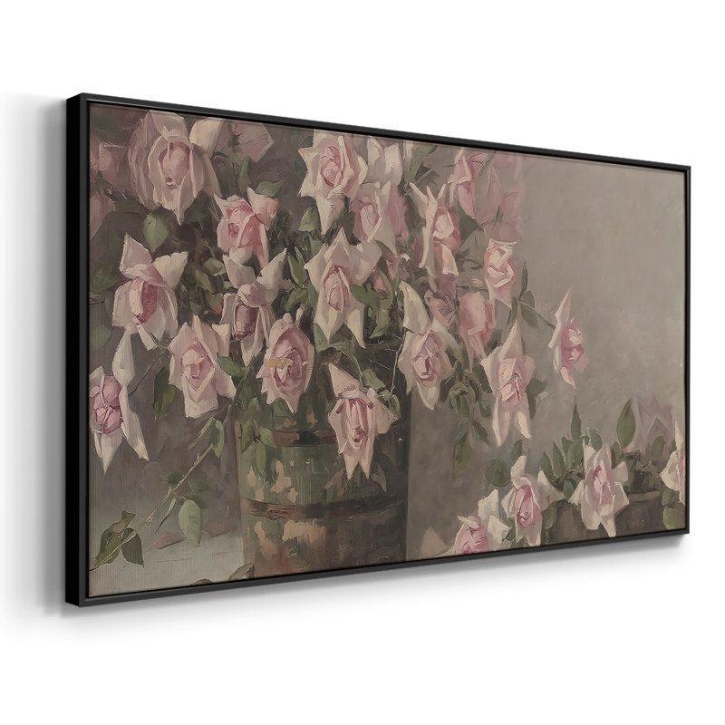 Série botanique-CDxxix- Toile tendue avec châssis tendue, prête à être accrochée, Noir, H 21 po x l 41 po