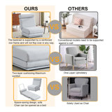 Single Sofa Chair Foldable Single Sofa Bed with Pillow,Portable Foldable Sofa Bed,Leisure Sofa Chair,Easy to Store,Made of Breathable and Wearable Linen