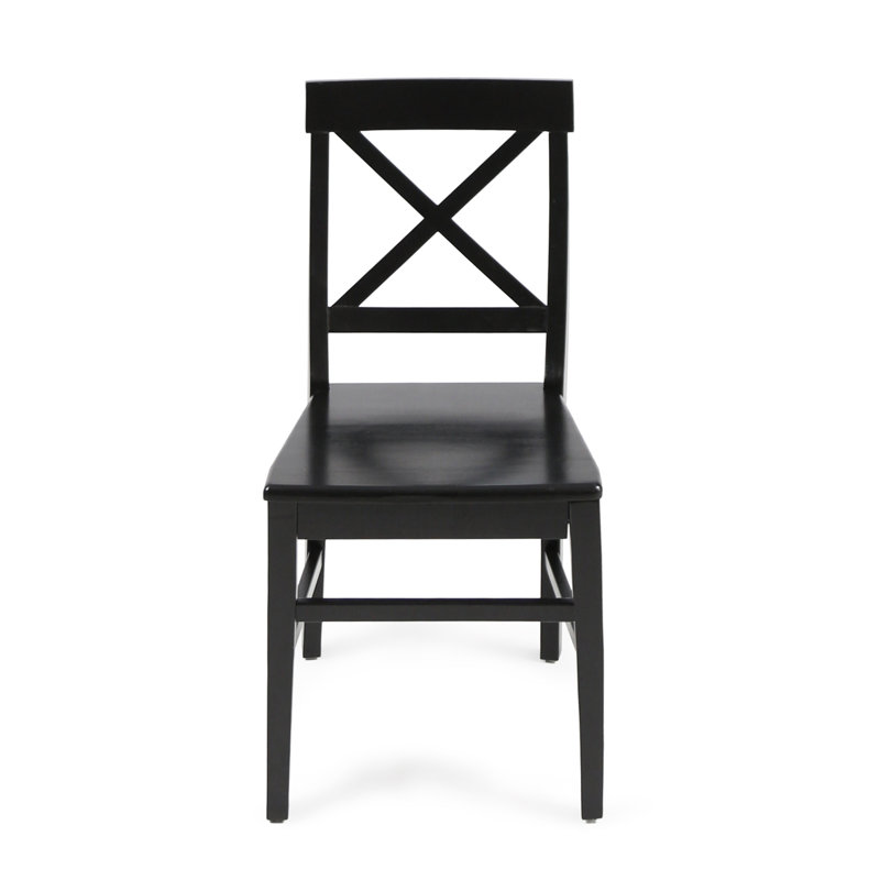 Chaises de salle à manger en bois d'acacia, noir, Noir, Noir