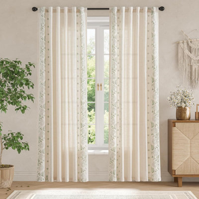 Rideaux en lin pour chambre 84 pouces