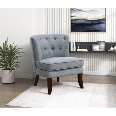Meuble de salon classique capitonné gris foncé 1pc