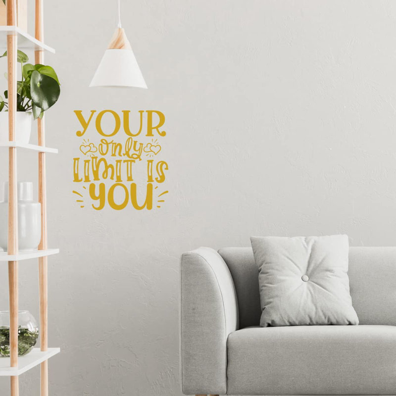 Text & Numbers Non-Wall Damaging Wall Decal, 23" H x 23" W, Gold