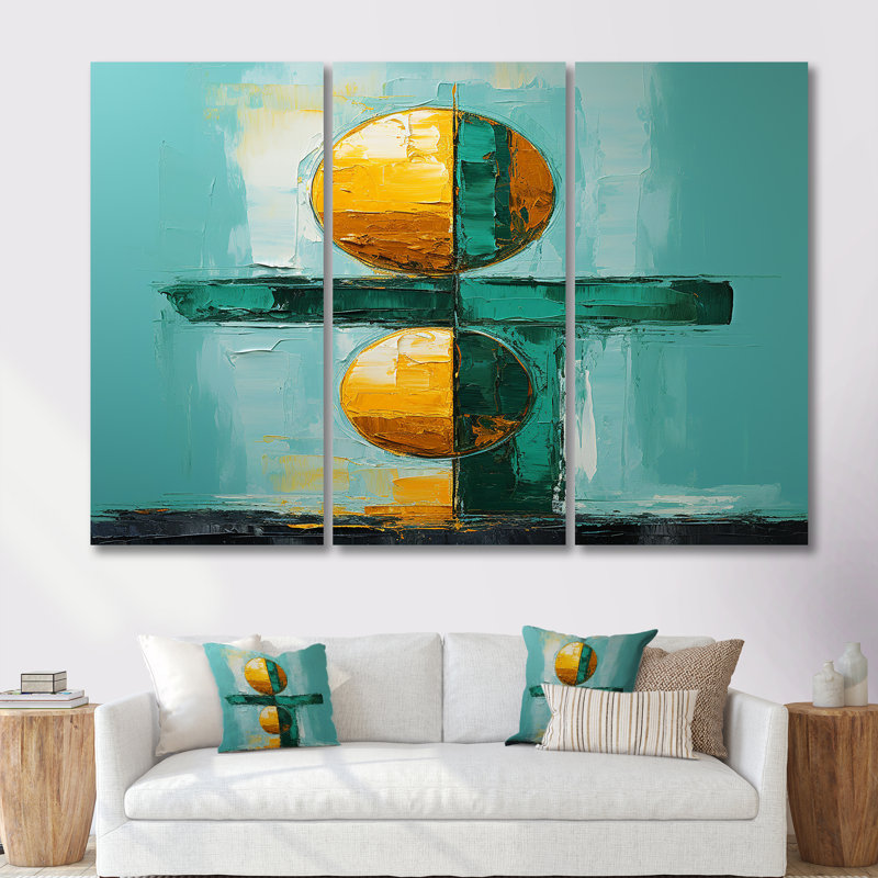 Ensemble de salon Cookston - Abstract Wall Art, Toile tendue, H 40 po x l 60 po x P 1 po