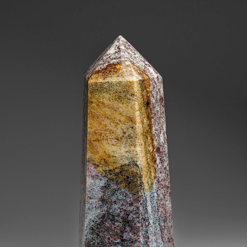 Genuine Polished Garnet Point (4 lbs), Red/Beige/Gray, 7.75" H x 2.75" W x 7.75" D