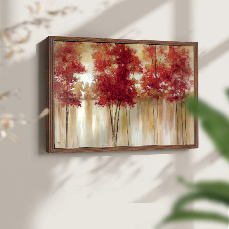 Red Trees -Framed Print - Restickable, Noyer, H 22 po x l 28 po