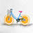 Orange Wheel Bike Tablecloth | Indoor Outdoor Home Decor