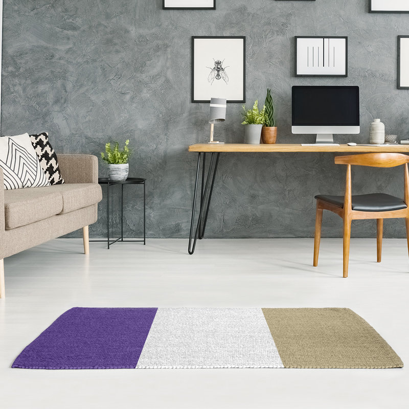 Tapis mauve/beige, Rectangle 2 pi x 3 pi