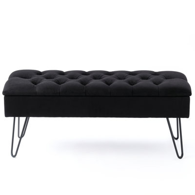 Middleborough Velvet Upholstered Storage Bench