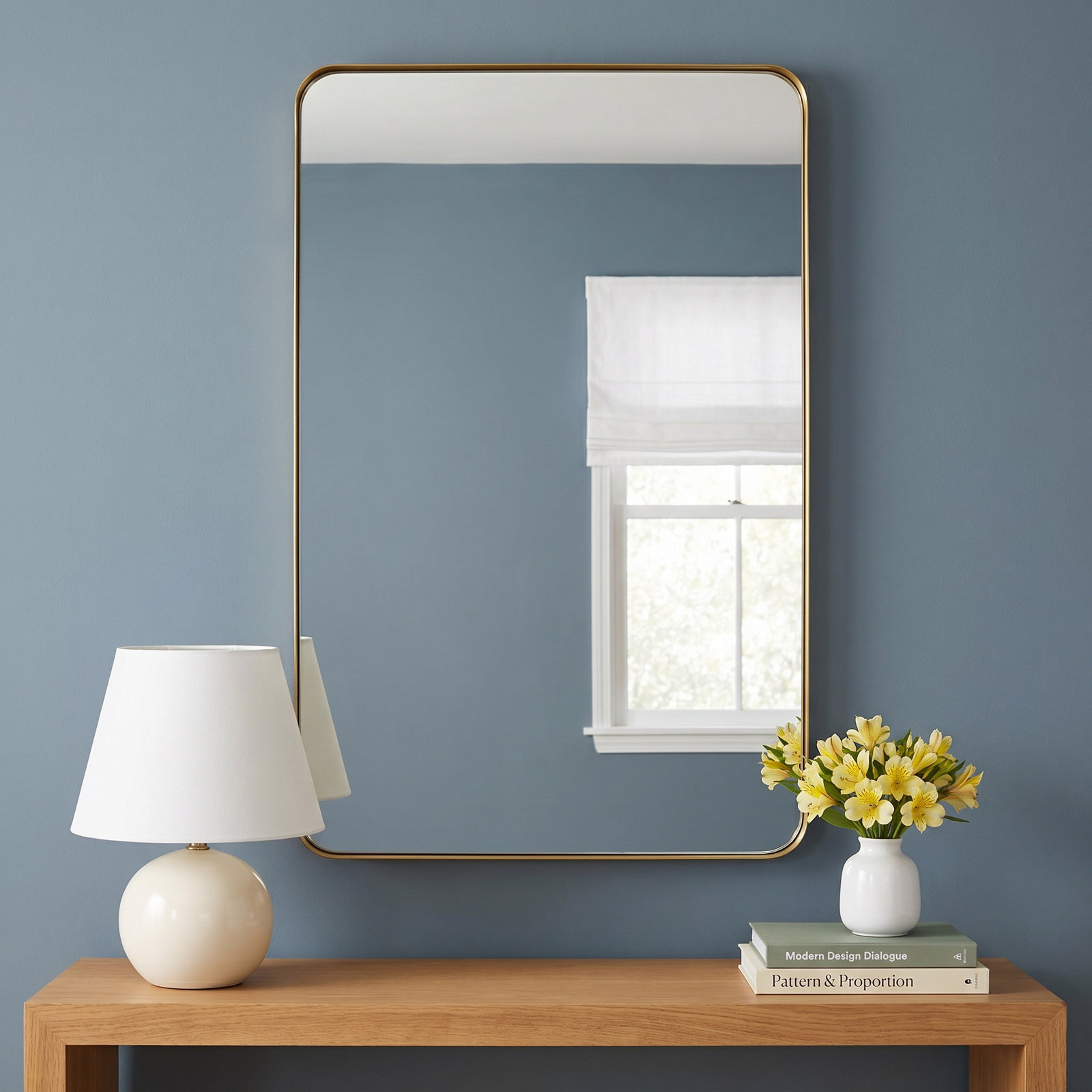 Wall Mirror, 35" x 24", Gold