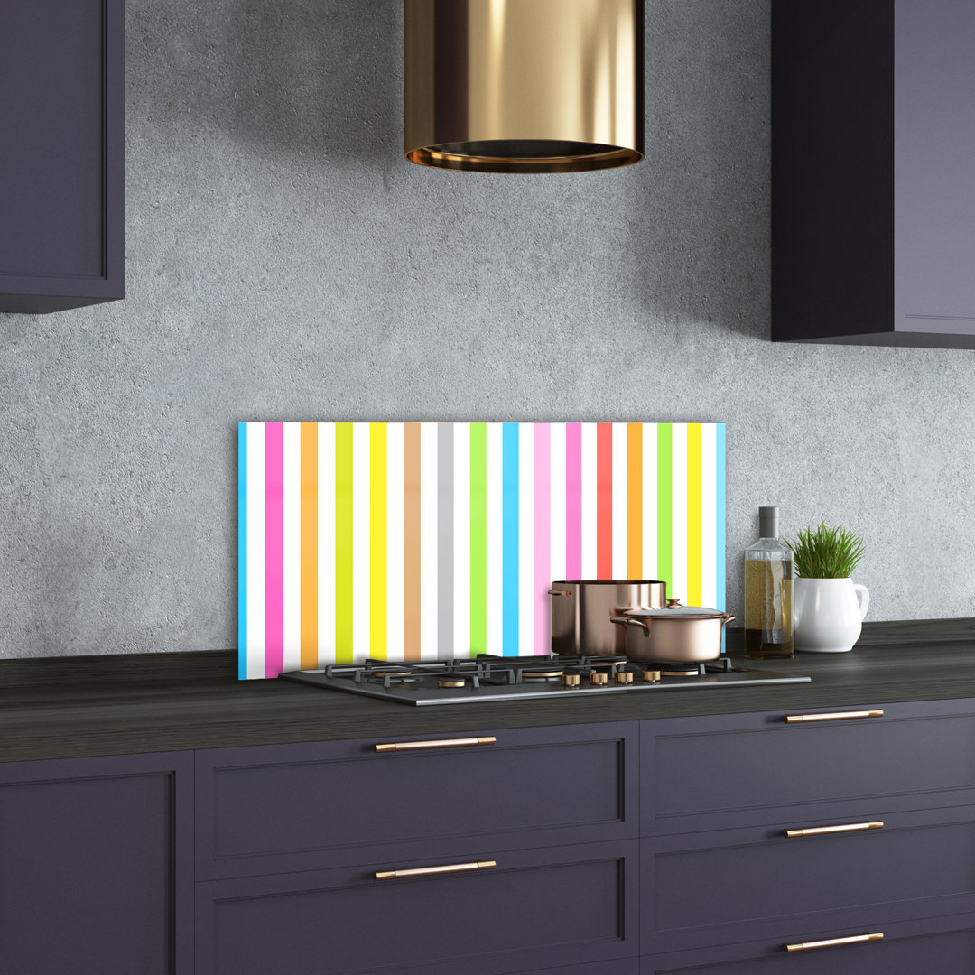 Colored Stripes 50cm x 100cm Glass Panel