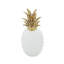 Sculpture de table ananas en porcelaine blanche et dorée