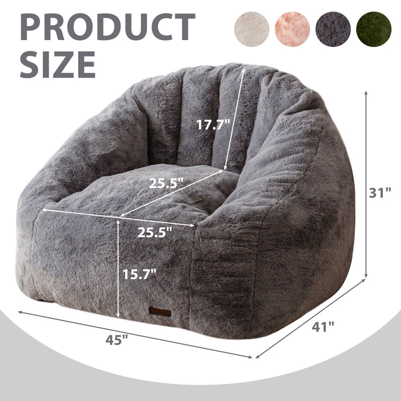 Pouf fauteuil, Microfibre/microsuède gris