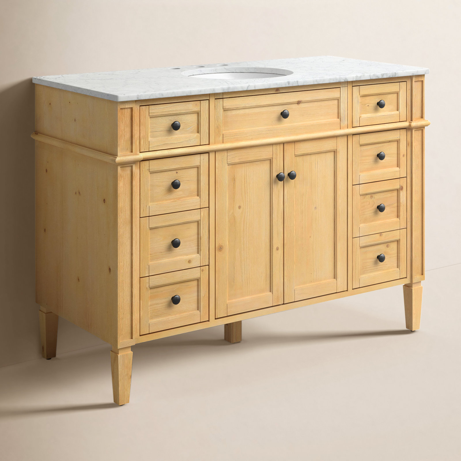 Rivers 48'' Single Bathroom Vanity, Natural Wood