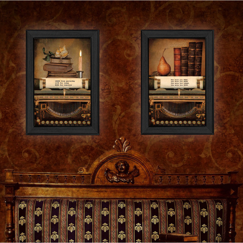 "Vintage Lessons", ensemble de 2 pièces encadrées pour la décoration murale par Robin-Lee Vieira