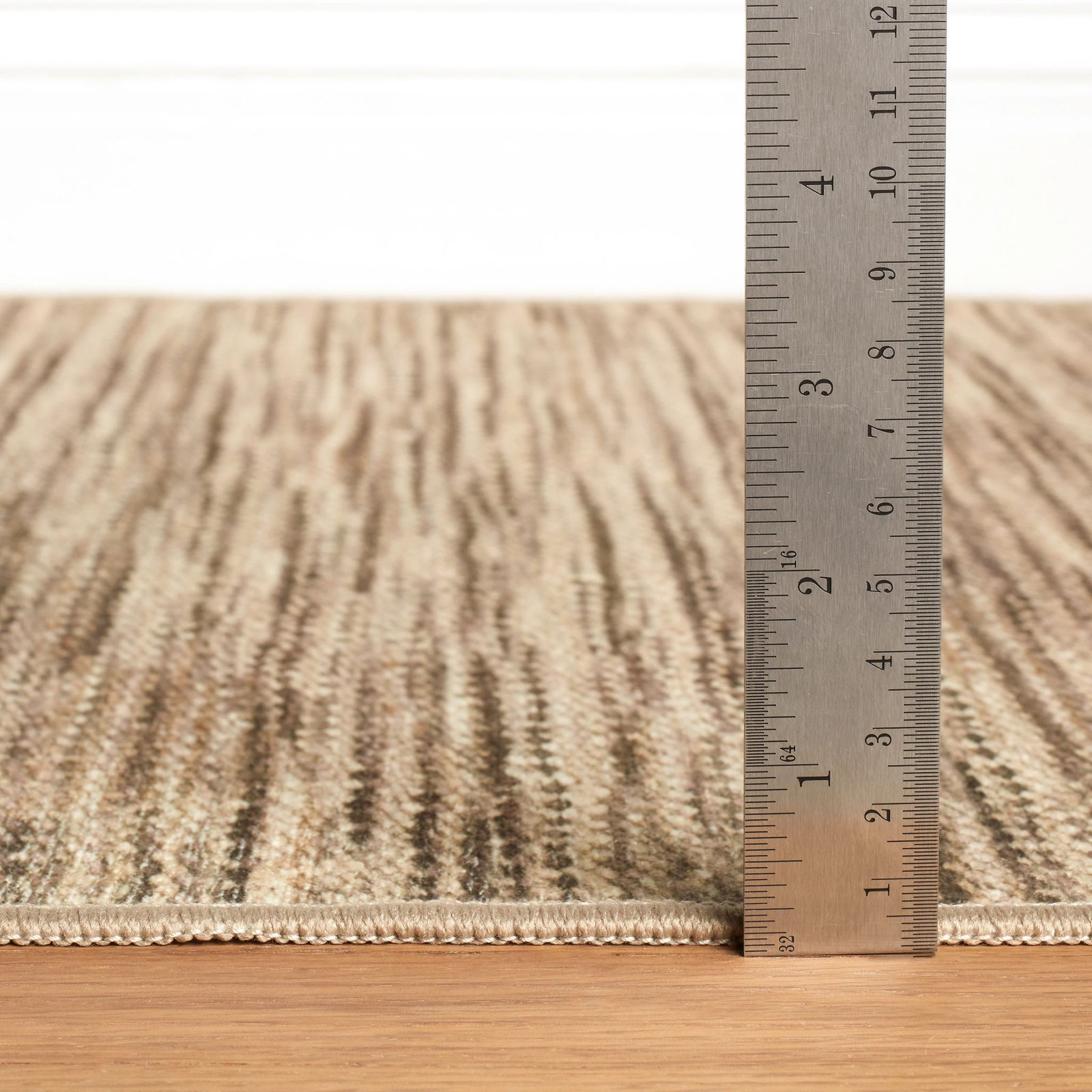 Clay Natural Machine Washable Striped Rug, Rectangle 5' x 8'