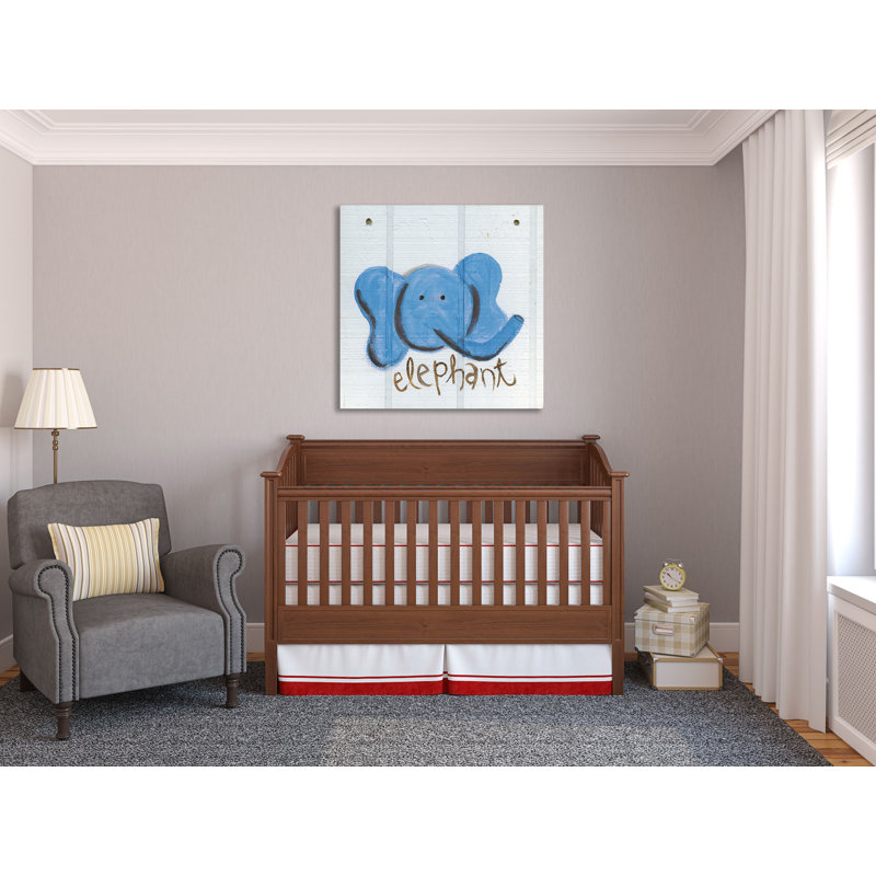 « happy blue éléphant », art sur toile, H 48 po x l 48 po x P 1,5 po