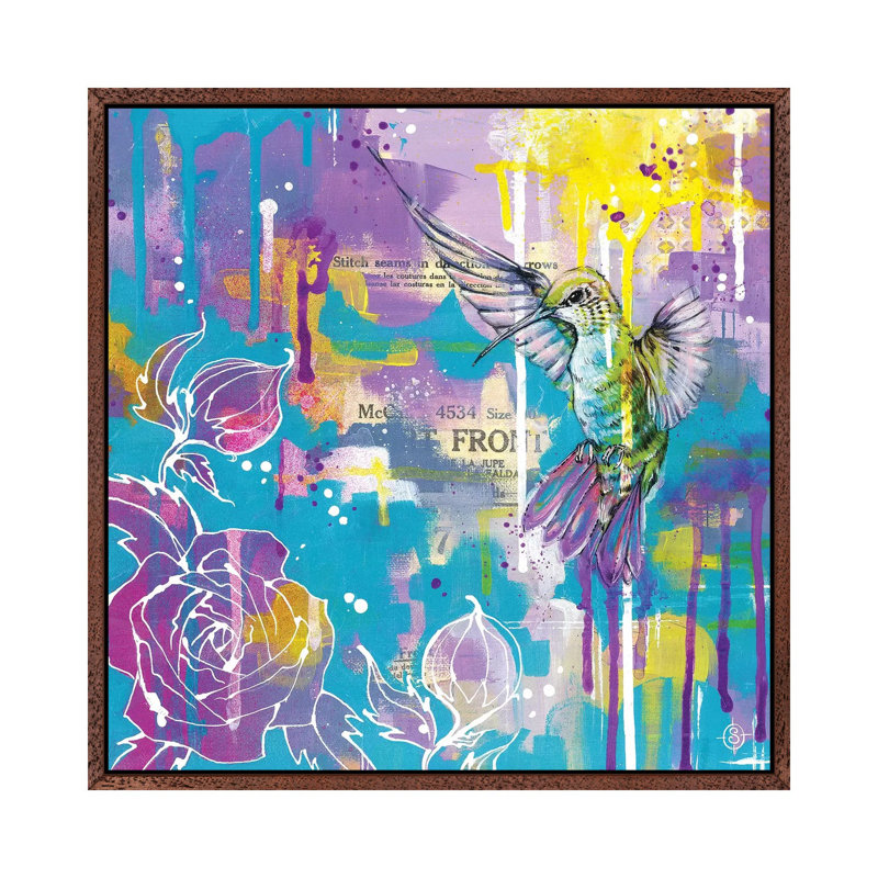 A Hummingbirds Folly 1 Piece Wall Art on Canvas, 66.04 cm H x 66.04 cm W, Classic Wood Framed