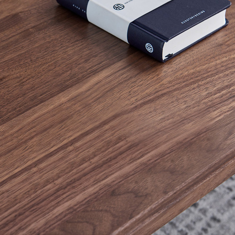 Nut-brown Solid Wood Rectangular Coffee Table