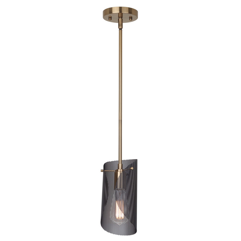Echol 1 - Light Black/Gold Cylinder Pendant