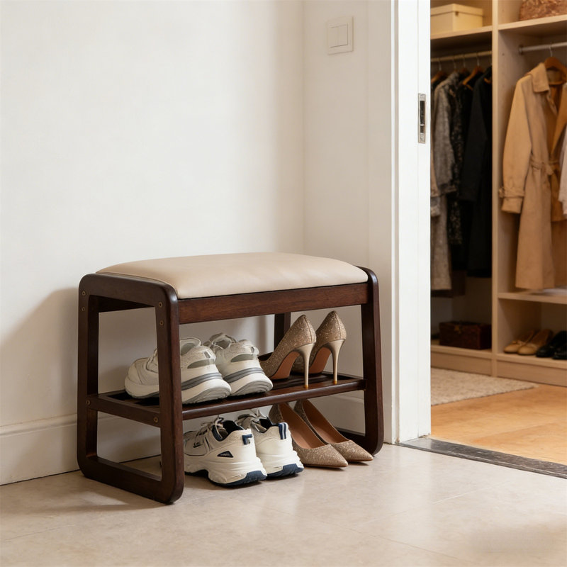 Premium Wooden Shoe Cabinet For Home, 16.5" H x 21.6" W x 11.8" D