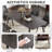 62.99" Modern Artificial Stone Black Curved Edge Dark Grey Metal Leg Dining Table-Can Accommodate 6 People(Dining Table Only)-664509548