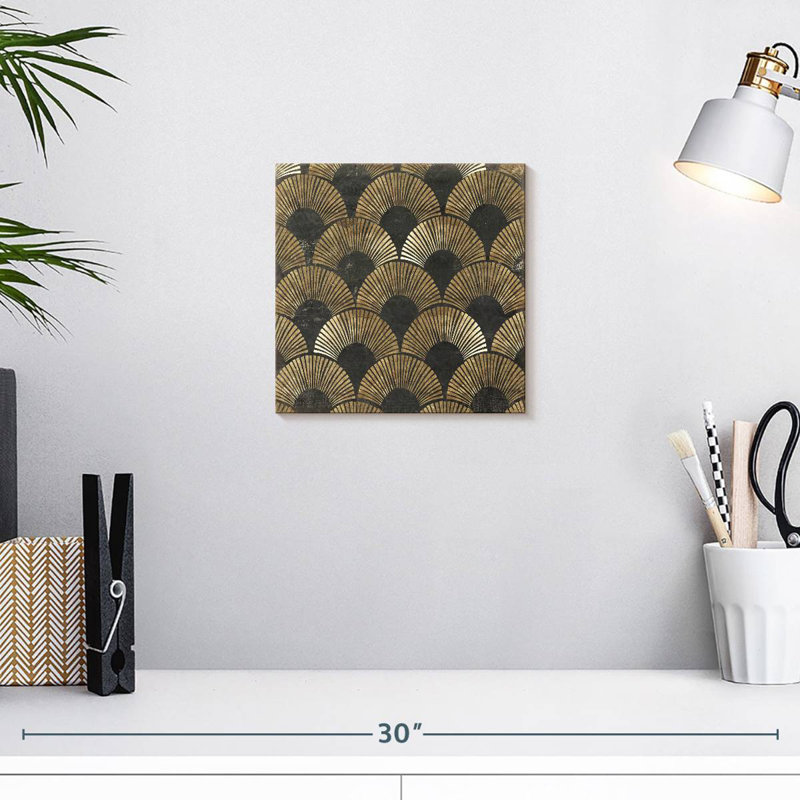 Kerner doré, art déco I, H 10 po x l 10 po