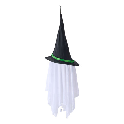 Set of 2 Halloween LED Glowing Ghost with Witch Hat